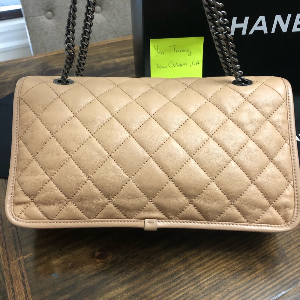 Chanel French Rivera tan/beige medium purse - Picture 2 of 11